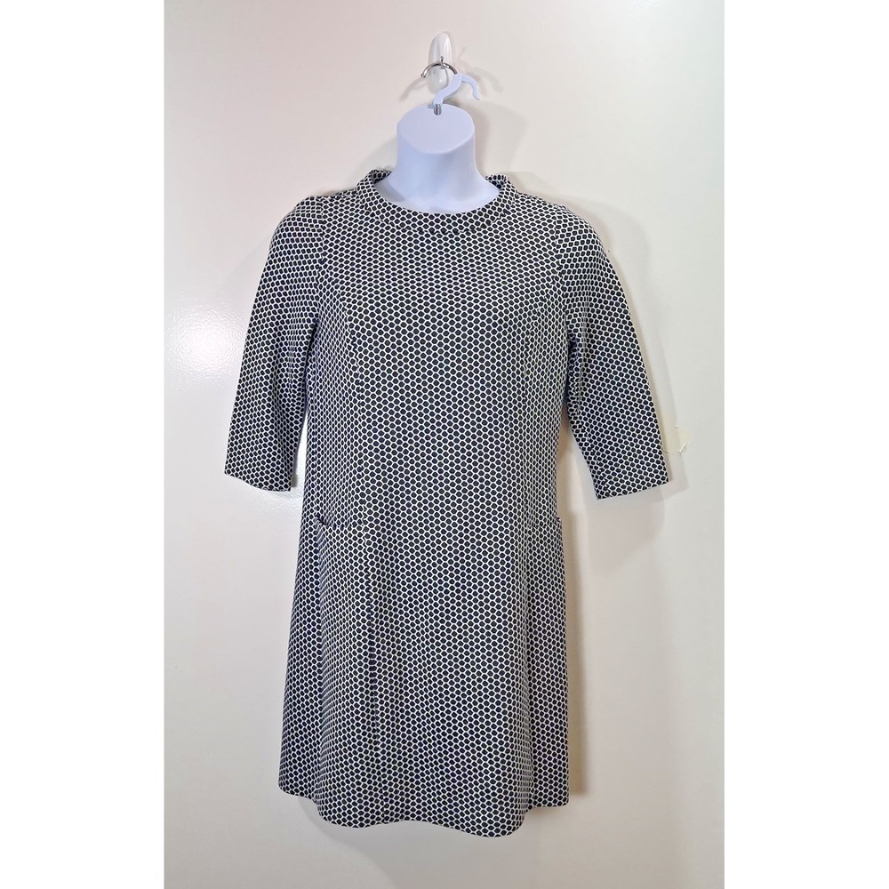 Boden Womens Knee Length Shift Dress M 10 Polka Dot Preppy Classic Office Chic